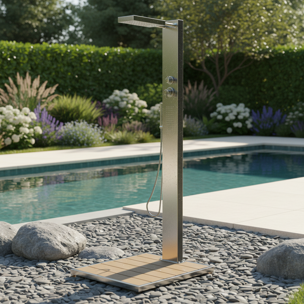 Kalt- Warmwasser Dusche Elba, INOX
