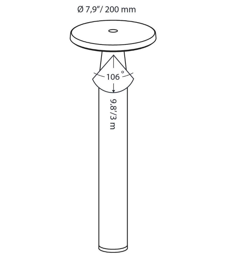 DISC TUBE Black Höhe 60cm