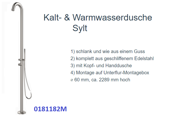 Kalt- Warmwasser Dusche SYLT