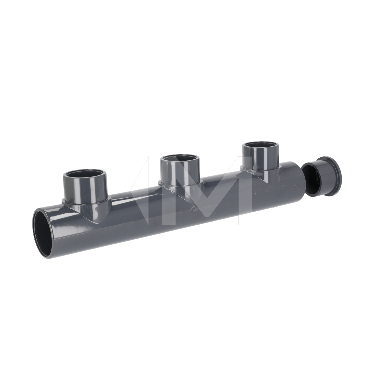 PVC Sammelrohr 3x Muffenanschluss