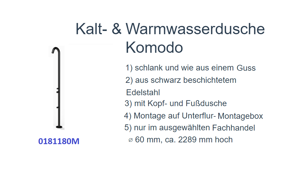 Kalt- Warmwasser Dusche Komodo