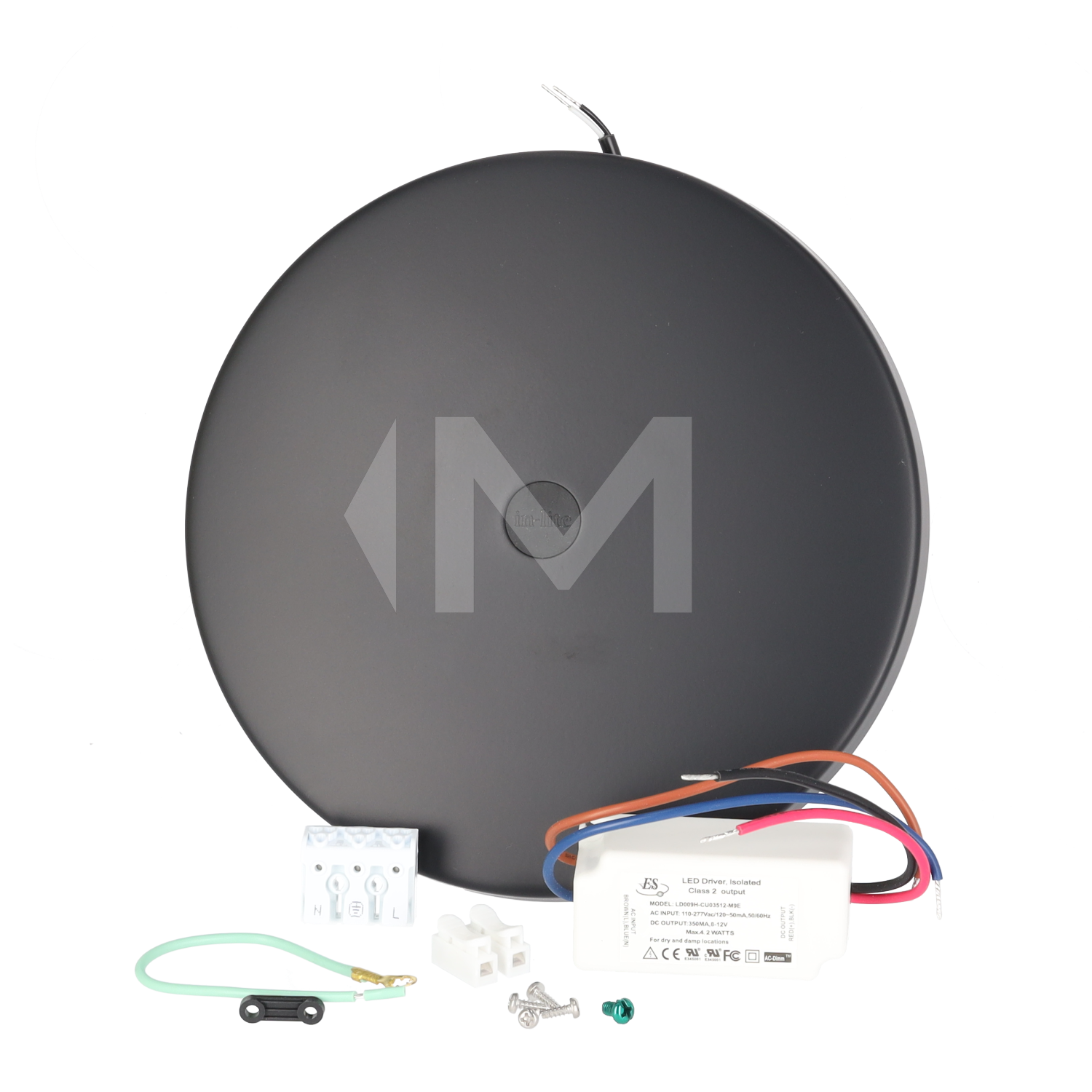 Disc Wall 100-230V mit Dimmer schwarz