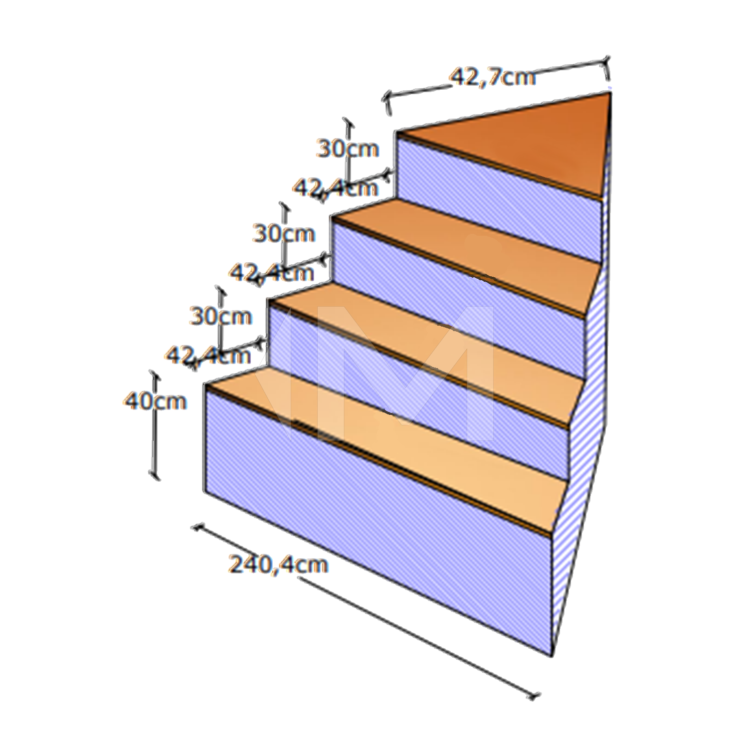 EPS-Treppen Modul Ecktreppe 45°